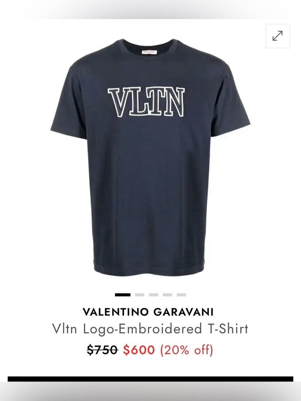MENS - VALENTINO -  VLTN Logo Embroidered  t-Shirt 👽👽 size L